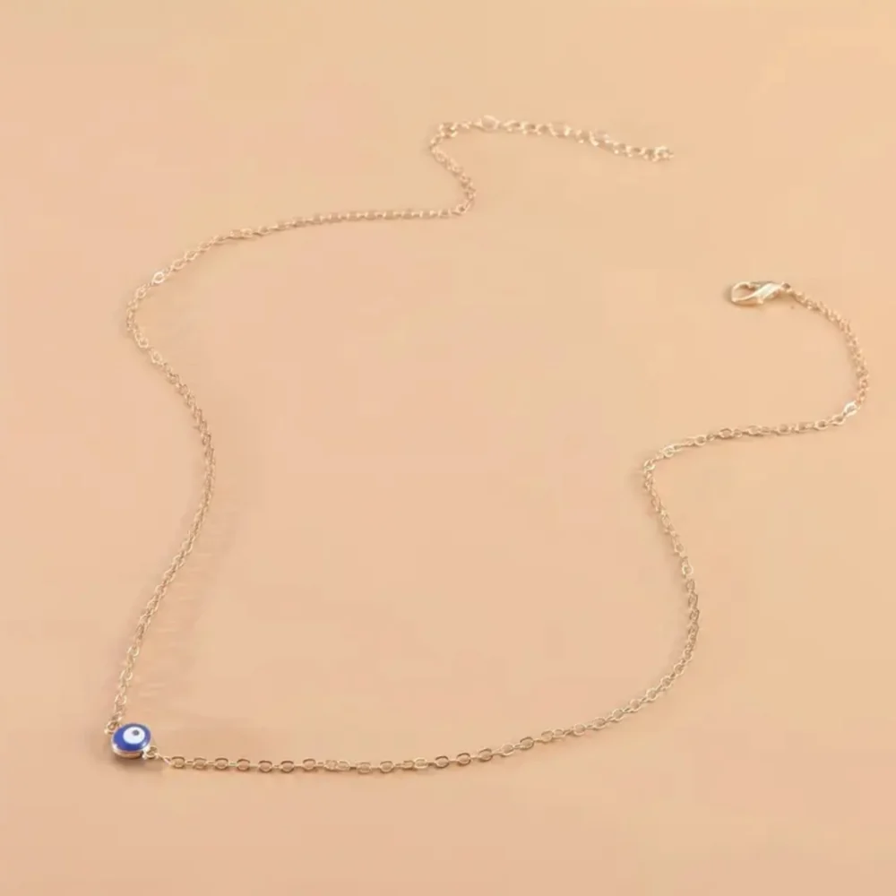 Evil's Eye Pendant Golden Necklace - Picture 3 of 3